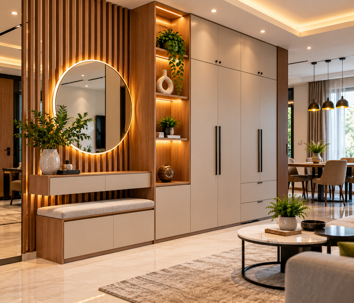 Beautiful living room interior designed by Shree Ji Modular Kitchen and Interior